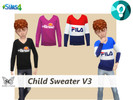 Sims 4 — Child sweater V3 (Need Ecoliving) by Shellty — 4 Swatches Found under category : Girl (You need to click the