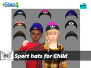 Sims 4 — Sport hats for Child (Get to work need) by Shellty — 7 Swatches Hair compactible !You need Get to work for the