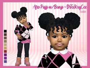 Sims 4 — Afro Puffs with Twisty Bangs - Toddler by drteekaycee — This darling style will make your baby girl sims simply