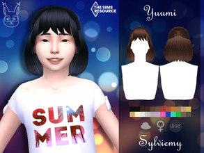 Sims 4 — Yuumi Hairstyle (Child) by Sylviemy — Short bang hair for child New Mesh Maxis Match All Lods Base Game