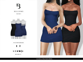 Sims 3 — Bandeau Wrap Mini Dress by Bill_Sims — This mini dress features a mesh fabric with a waist boned corset, wrap