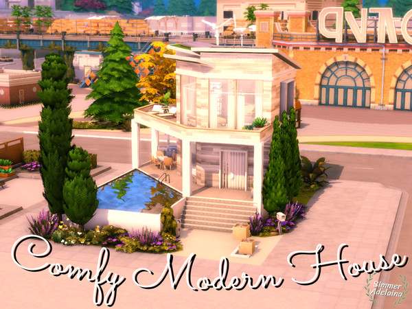 Sims 4 — Comfy Modern House by simmer_adelaina — A small eco modern house awaiting for its owners. This house has modern