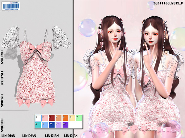 Sims 4 — [DIAN]Diamond halter sequins dress by LIN_DIAN — - New Mesh - ALL Lods. - 12 Colors. - Specular Normal Map