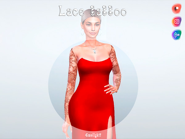 Sims 4 — Lace Tattoo by Smollykif — - Tattoo is for women - Made in one color shade - The tattoo can be applied