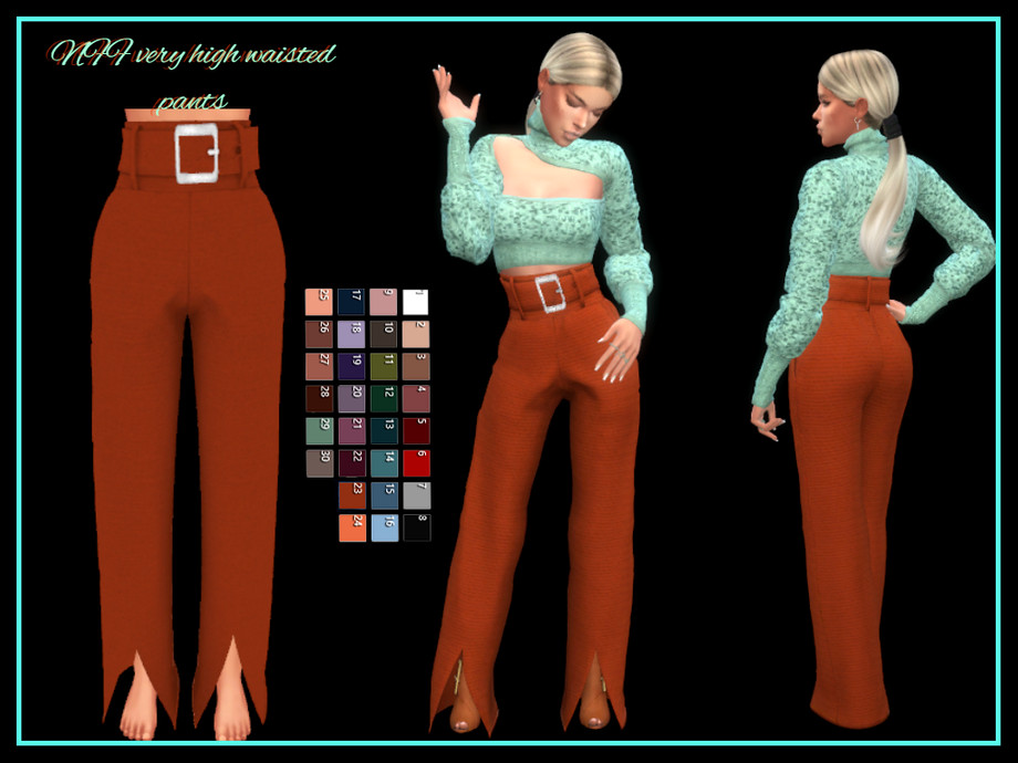 The Sims Resource - NFF very high waisted pants