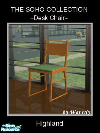 Sims 2 — Soho in Highland - Desk Chair by Waverly — Sizzling Ambiance. The clean lines of the Soho Collection are a