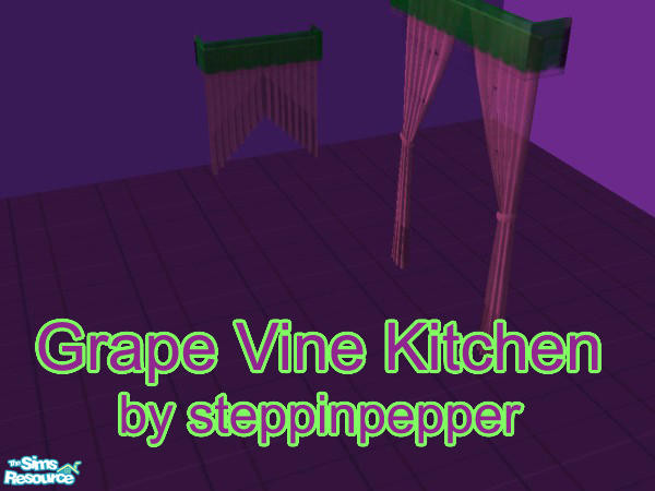 Sims 2 — Grape  Vine Kitchen - Curtain by steppinpepper — Part of Grape Vine Kitchen set.