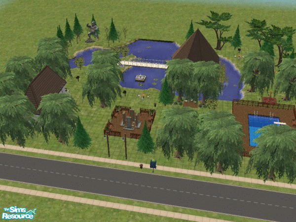 Sims 2 — Ander's Park by jborden928 — A nice large commercial lot for your Sims. Incudes bathroom facilities, bar area,