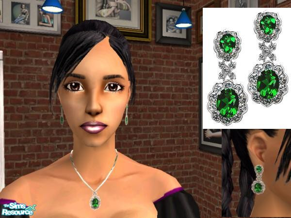 Sims 2 — Emerald Earrings by joannejt2003 — 