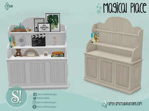 Sims 4 — Magical place bookcase by SIMcredible! — by SIMcredibledesigns.com available at TSR 2 colors variations