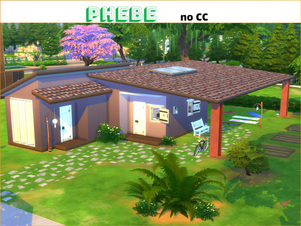 Sims 4 — Phebe by ruja2 — This little house is a good place to play Making Money Scenario, giving yoga classes, doing