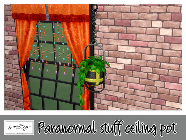 Sims 4 — Paranormal ceiling pot by so87g — cost: 50$, you can find it in decor - plant NEW features of the object: