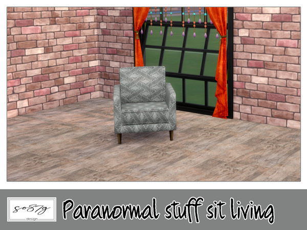 Sims 4 — Paranormal sitLiving by so87g — cost: 250$, 15 colors, you can find it in comfort - chair (living) NEW features