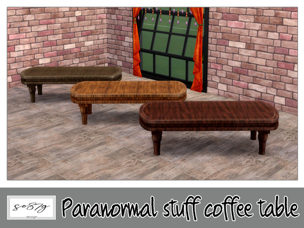 Sims 4 — Paranormal coffee table by so87g — cost: 200$, 3 colors, you can find it in surfaces - coffee table NEW features