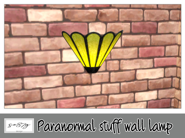 Sims 4 — Paranormal wall lamp by so87g — cost: 150$, 4 colors, you can find it in lights - light (wall) NEW features of
