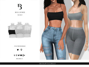 Sims 3 — Rib Strappy Back Bralet by Bill_Sims — This top features a ribbed material with a strappy back design! - YA/AF -