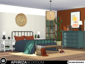 Sims 4 — Aphriza Bedroom by wondymoon — Aphriza Bedroom, metal bed frame complemented by a blanket detailed bedspread is