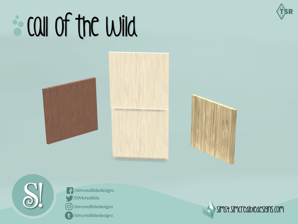 Sims 4 — Call of the wild 1/3 of wall by SIMcredible! — by SIMcredibledesigns.com available at TSR 3 colors variations