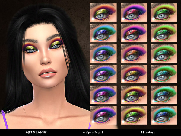 Sims 4 — MELDEANNE - EYESHADOW #8 by MELDEANNE — - CATEGORY: EYESHADOW - SWATCHES: 18 - GENDER: FEMALE