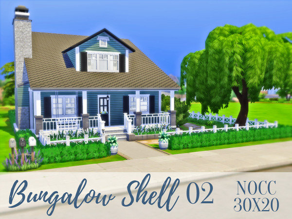 Sims 4 — Bungalow Shell 2 by deseraemb — This cozy home will put your Sims right at ease! FEATURES 1 master suite with