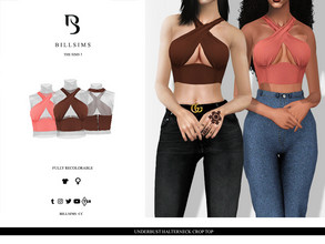 Sims 3 — Underbust Halterneck Crop Top by Bill_Sims — This top features a halterneck design and a underbust detailing! -