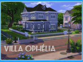 Sims 4 — Villa Ophelia (no CC) by Youlie25 — Sul Sul, Here is a black/white/grey house. Its furnish Art Deco styling with
