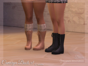 Sims 4 — Camaryn Boots v1 by Dissia — Combat calf boots, shorter version of my Rori Boots :) Available in 47 swatches