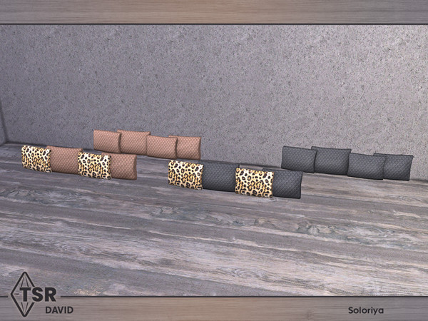 Sims 4 — David. Loveseat Pillows by soloriya — Loveseat pillows. Part of David set. 4 color variations. Category: