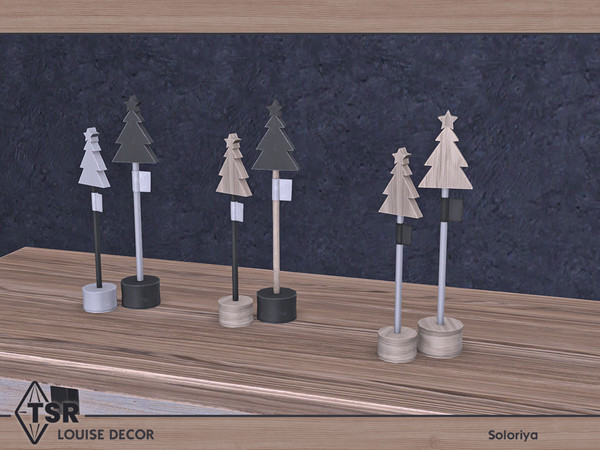 Sims 4 — Louise Decor. Two Mini Trees by soloriya — Two mini trees. Part of Louise Decor set. 3 color variations.