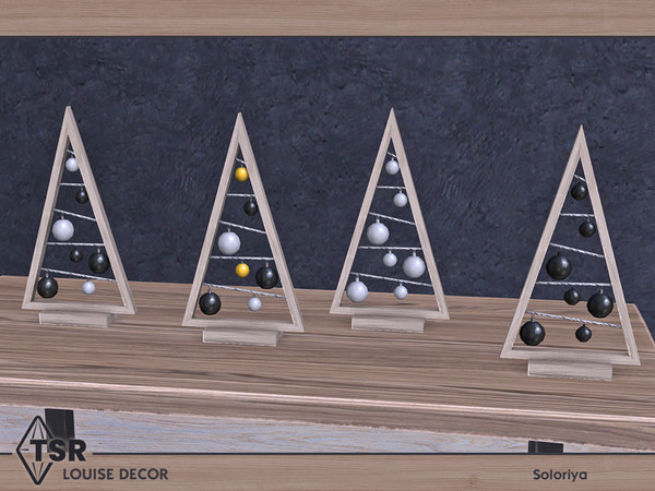 Sims 4 — Louise Decor. Mini Tree, v1 by soloriya — Mini Christmas tree. Part of Louise Decor set. 4 color variations.