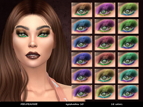 Sims 4 — MELDEANNE - EYESHADOW #10 by MELDEANNE — - CATEGORY: EYESHADOW - SWATCHES: 18 - GENDER: FEMALE