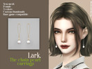 Sims 4 — [Lark]The chain pearl earrings by LARK_Lioel — New mesh Female 3 colors Custom thumbnails Base game compatible