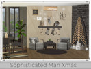 Sims 4 — Sophisticated Man Xmas Sitting Room by Chicklet — Who says Christmas needs to be all bright reds and greens.