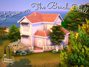 Sims 4 — House On The Beach Shell by simmer_adelaina — I made another shell, this time it's a diagonal house with two