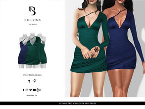 Sims 3 — Asymmetric Wrap Over Mini Dress by Bill_Sims — This mini dress features an asymmetric wrap over skirt, one