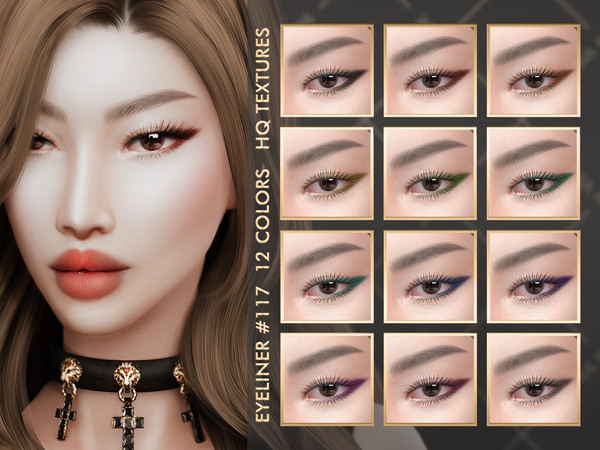 Sims 4 — [PATREON] EYELINER #117 by Jul_Haos — - CATEGORY: EYELINER - 12 COLORS - SLIDERS COMPATIBLE - GENDER - FEMALE -