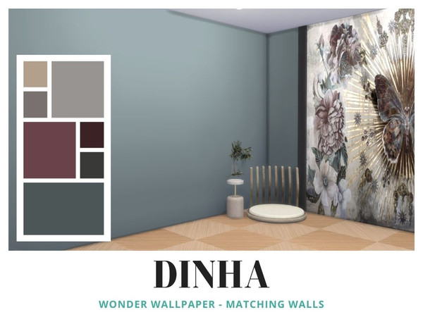 Sims 4 — WONDER WALLPAPER Matching Walls by dinha19832 — Paint for the walls of your sims house. These colors match 2