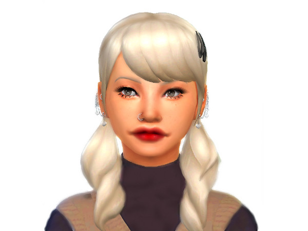 Sims 4 — Cute blonde pigtails (1 Swatches) by iiFlxwersii — Here is my first recolouring of hair I know it's not that