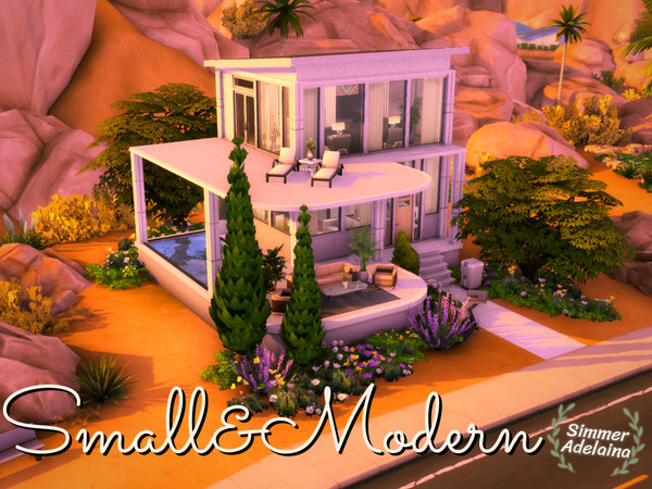 Sims 4 — Small&Modern by simmer_adelaina — I built this small house for a sim or two. The house is small, modern and