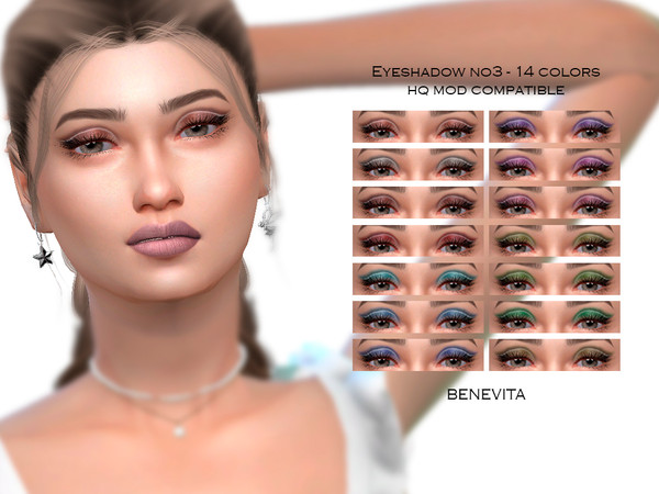 Sims 4 — Eyeshadow No3 [HQ] by Benevita — Eyeshadow No3 HQ Mod Compatible 14 Colors I hope you like!