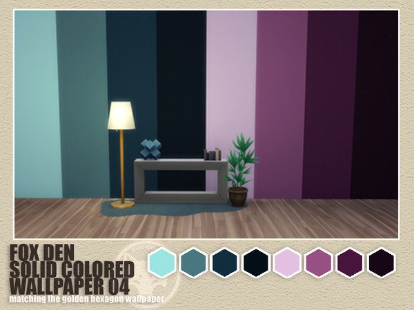 Sims 4 — hexagon wallpaper solid colors 04 by M31l1n — 8 swatches of solid colored wallpaper with a light texture to