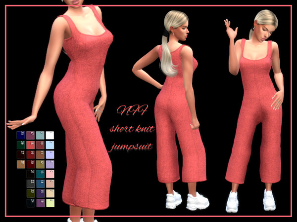 Sims 4 — NFF short knit jumpsuit by Nadiafabulousflow — Hi guys! This upload its a short knit jumpsuit - New mesh -