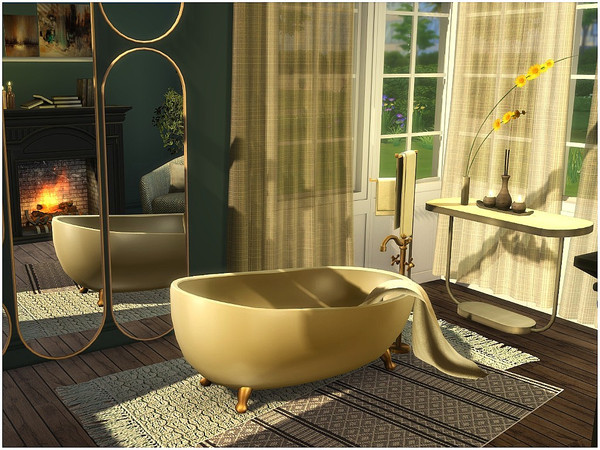Sims 4 — Cozy Bath by lotsbymanal — A small modern bathroom to enjoy your bath..