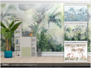 Sims 4 — Jungle II wallpapers by Severinka_ — Jungle panoramic wallpaper. For any wall height. A set of three wallpapers