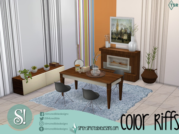 Sims 4 — Color Riffs walls - stripes full by SIMcredible! — by SIMcredibledesigns.com available at TSR 4 colors