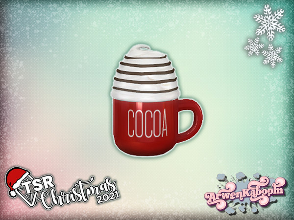 Sims 4 — TSR Christmas 2021 Country Christmas Deco - Cup With Cream by ArwenKaboom — Base game Christmas clutter made for