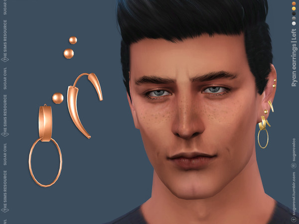 The Sims Resource - Ryan male earrings | Left