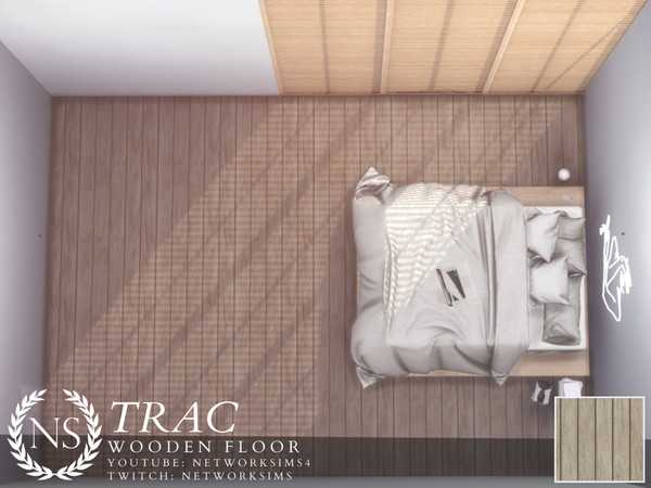 Sims 4 — Trac Wooden Floor by networksims — A rustic wooden plank floor.