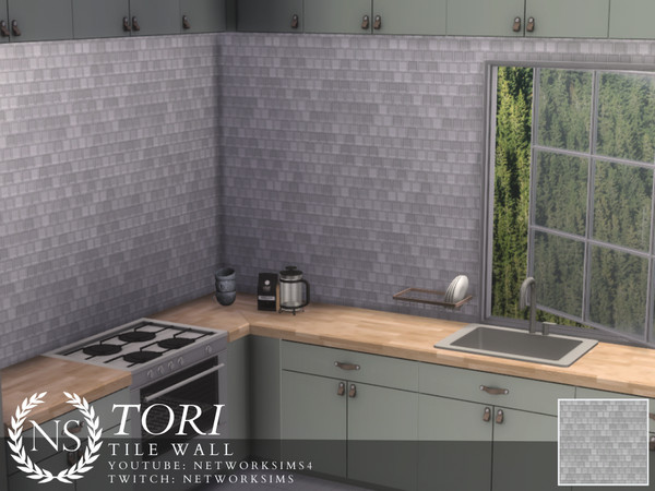 Sims 4 — Tori Tile Wall by networksims — A shiny tile wall.