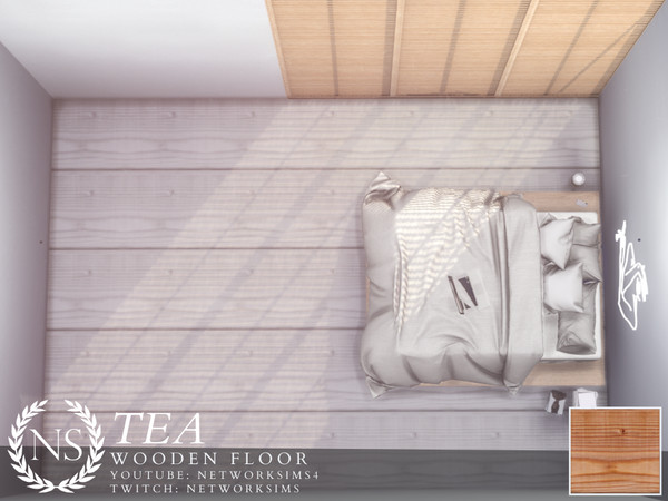 Sims 4 — Tea Wooden Floor by networksims — A large-plank wooden floor.